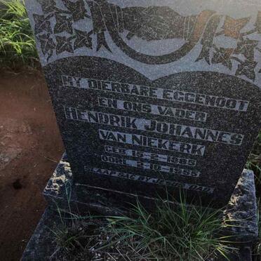 NIEKERK Hendrik Johannes, van 1885-1955