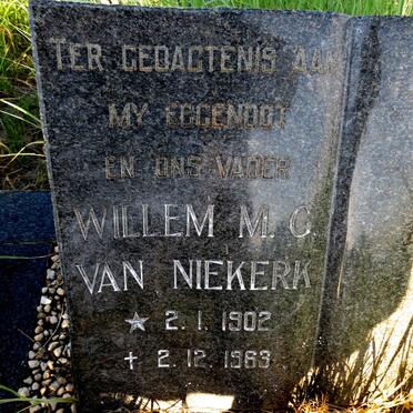 NIEKERK Willem M.C., van 1902-1963