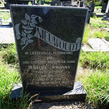 NIEUWOUDT Martha Johanna nee LE ROUX 1895-1990