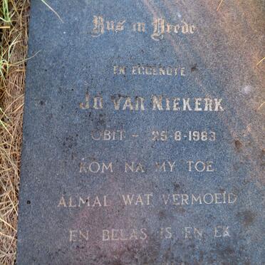 NIEKERK Jo, van -1983
