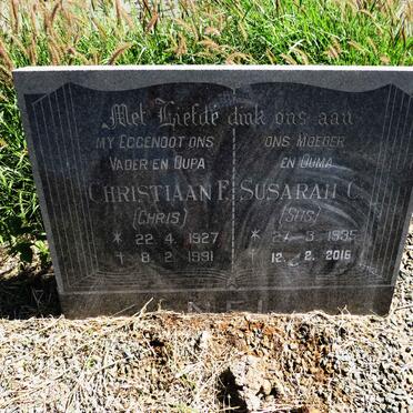 NEL Christiaan F. 1927-1991 & Susarah C. 1935-2016
