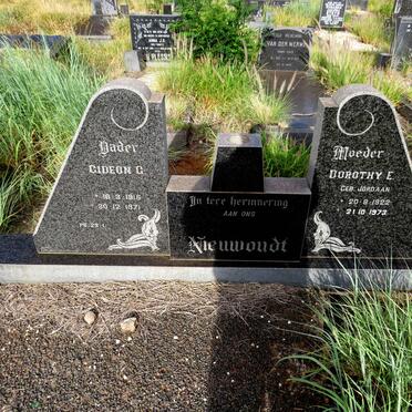 NIEUWOUDT Gideon G. 1915-1971 & Dorothy E. JORDAAN 1922-1973