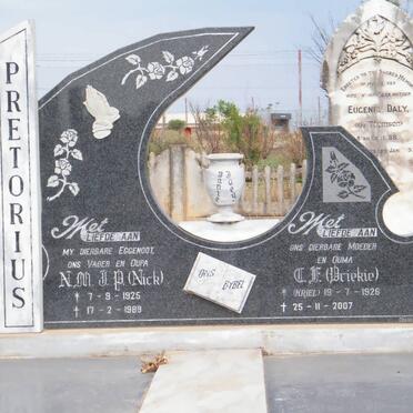 PRETORIUS N.M.J.P. 1925-1989 &amp; C.F. KRIEL 1926-2007