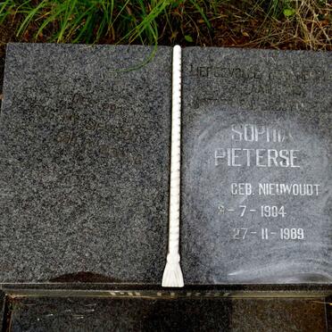 PIETERSE Sophia nee NIEUWOUDT 1904-1989