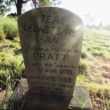 PRATT Adonia Frederika nee VAN SKALKWYK 1875-1959
