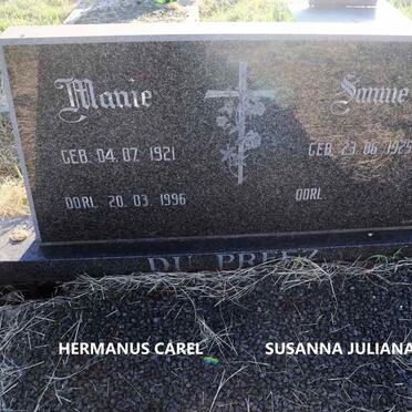 PREEZ Hermanus Carel, du 1921-1996 & Susanna Juliana 1925- 