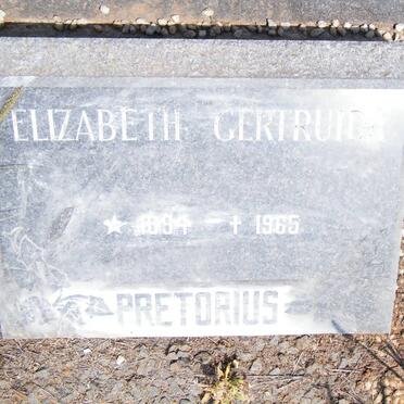 PRETORIUS Elizabeth Gertruida 1894-1965