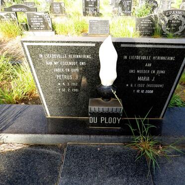 PLOOY Petrus J., du 1912-1981 & Maria J. ROSSOUW 1922-2008
