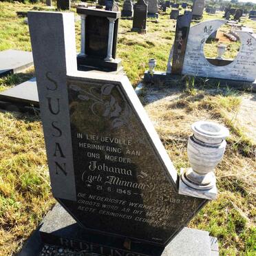 REDELINGHUYS Johanna Susan nee MINNAAR 1945-1987