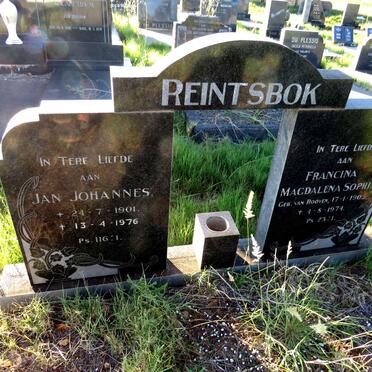 REINTSBOK Jan Johannes 1901-1976 & Francina Magdalena Sophia VAN ROOYEN 1905-1974