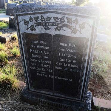 ROSSOUW Petrus J. 1864-1950 & Martha A.S. VENTER 1873-1943