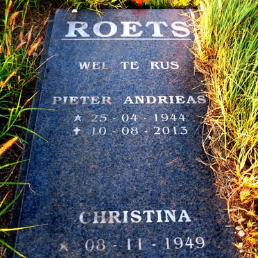 ROETS Pieter Andrieas 1944-2013 & Christina 1949-