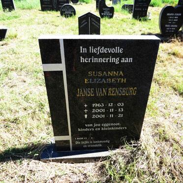 RENSBURG Susanna Elizabeth, Janse van 1963-2001