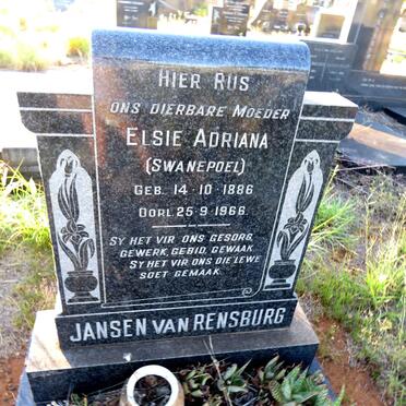 RENSBURG Elsie Adriana, Jansen van nee SWANEPOEL 1886-1966
