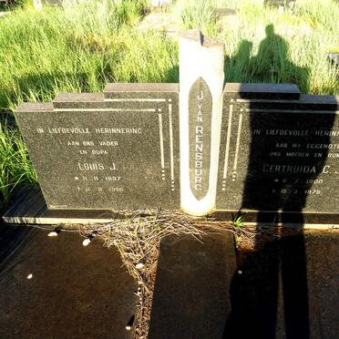 RENSBURG Louis J., J. van 1897-1986 & Gertruida C.J. 1900-1978