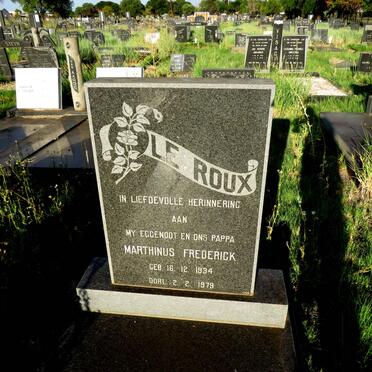 ROUX Marthinus Frederick, le 1934-1979