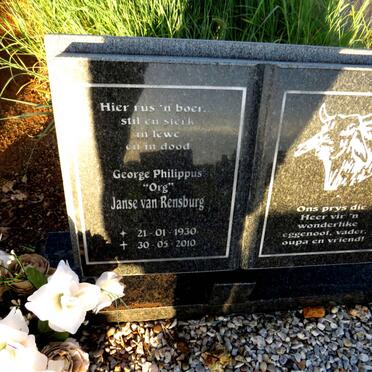 RENSBURG George Philippus, Janse van 1930-2010