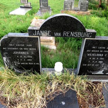 RENSBURG Johannes C., Janse van 1916-1980 & Wilhelmina C. 1915-2003