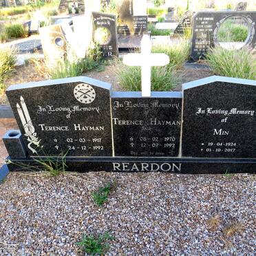 REARDON Terence Hayman 1917-1992 & Min 1924-2017 :: REARDON Terence Hayman 1970-1992