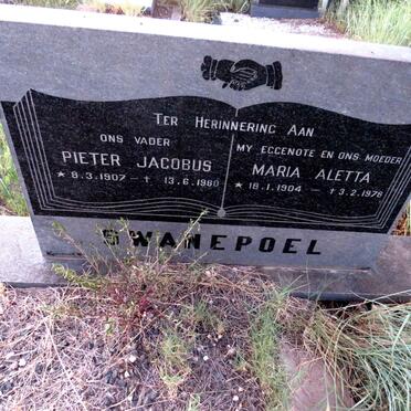 SWANEPOEL Pieter Jacobus 1907-1980 & Maria Aletta 1904-1978