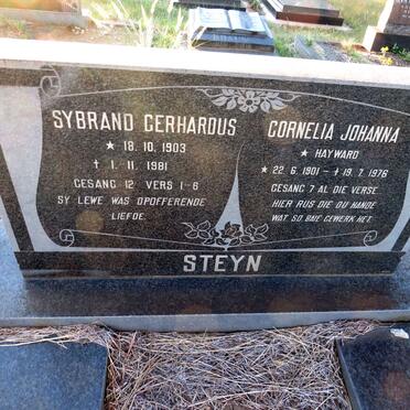 STEYN Sybrand Gerhardus 1903-1981 & Cornelia Johanna HAYWARD 1901-1976