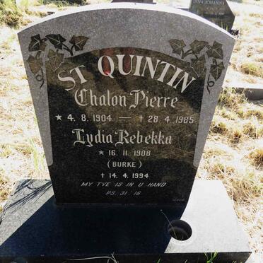 St. QUINTIN Chalon Pierre 1904-1985 & Lydia Rebekka BURKE 1908-1994