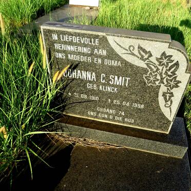 SMIT Johanna C. nee KLINCK 1910-1998