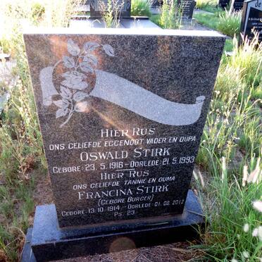 STIRK Oswald 1916-1993 & Francina BURGER 1914-2012
