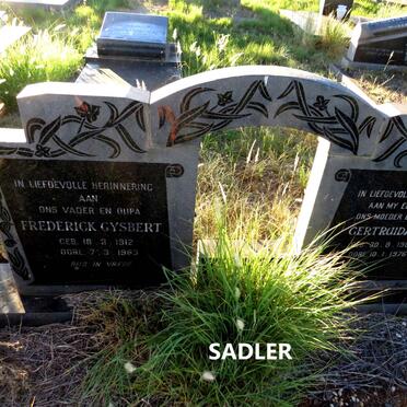 SADLER Frederick Gysbert 1912-1983 & Gertruida E. 1901-1976