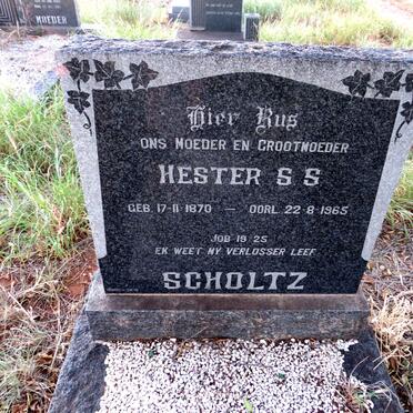 SCHOLTZ Hester S.S. 1870-1965