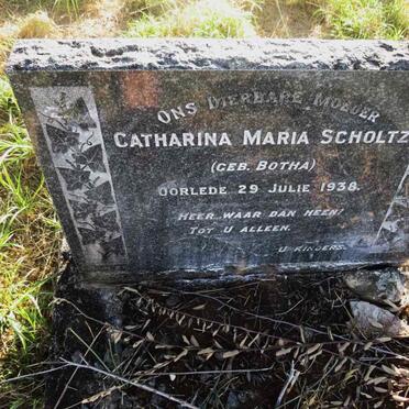 SCHOLTZ Catharina Maria nee BOTHA -1938