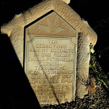 TERBLANCHE Engela Petronella Coralina nee WOLMARANS 1867-1940