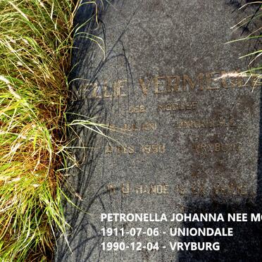 VERMEULEN Petronella Johanna nee MOGGEE 1911-1990