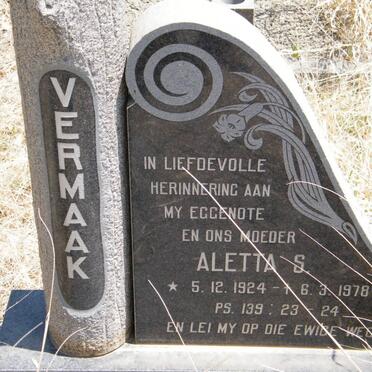 VERMAAK Aletta S. 1924-1978