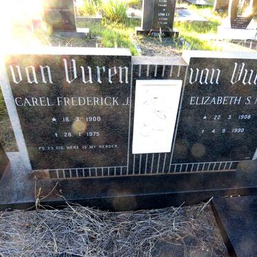 VUUREN Carel Frederick J,, van 1900-1975 & Elizabeth S.M.J. 1908-1990