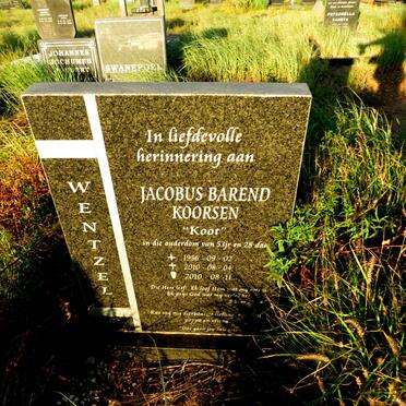 WENTZEL Jacobus Barend Koorsen 1956-2010