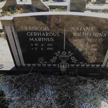 WIID Francois Gerhardus Marinus 1911-1985 & Juliana Wilhelmina BELL 1917-1995