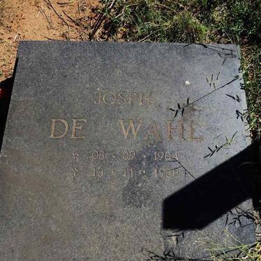 WAHL Josph, de 1904-1988