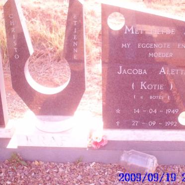 KRAF Jacoba Aletta nee BOTES 1949-1992
