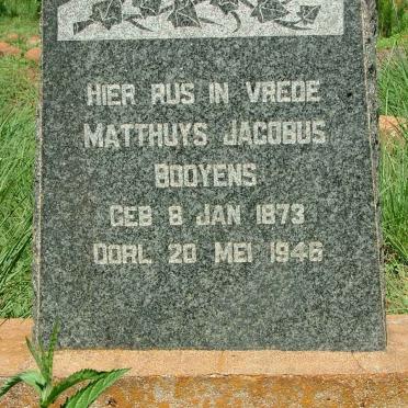 BOOYENS Matthys Jacobus 1873-1946