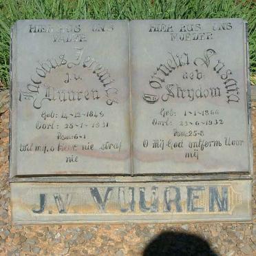 VUUREN Jacobus Jeremias, J.v. 1845-1931 &amp; Cornelia Susara STRYDOM 1860-1932