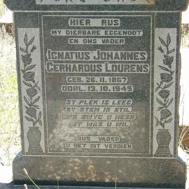 LOURENS Ignatius Johannes Gerhardus 1867-1949