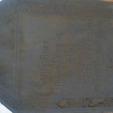 VILJOEN Gideon Petrus 1906-1906 :: VILJOEN Susanna Mageretha 1918-1921