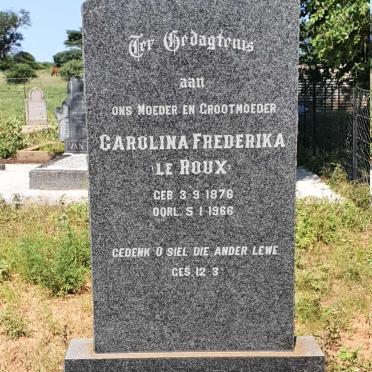 SCHEEPERS Carolina Frederika nee LE ROUX 1879-1966