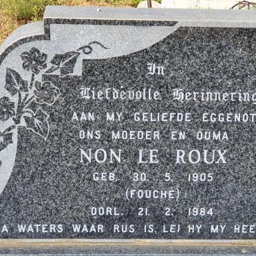 ROUX Non, le nee FOUCHE 1905-1984