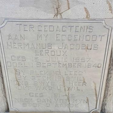 ROUX Hermanus Jacobus, le 1887-1940