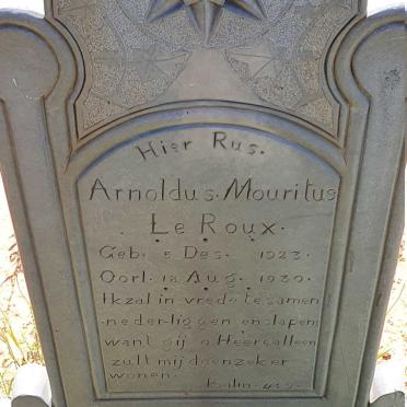 ROUX Arnoldus Mouritus, le 1923-1930