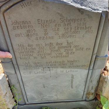 SCHEEPERS Johanna Etresia nee NEL 1829-1913 