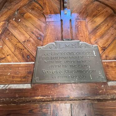 10. Plaque: Robert ARTHHINGTON Acknowledgement 