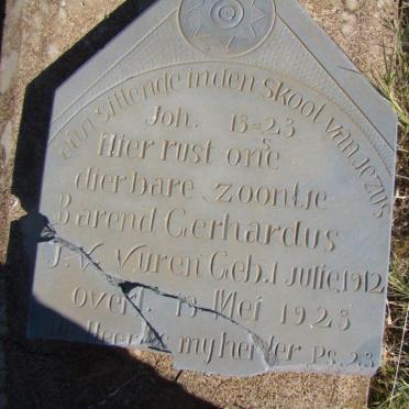 VUREN Barend Gerhardus, J. v. 1912-1923